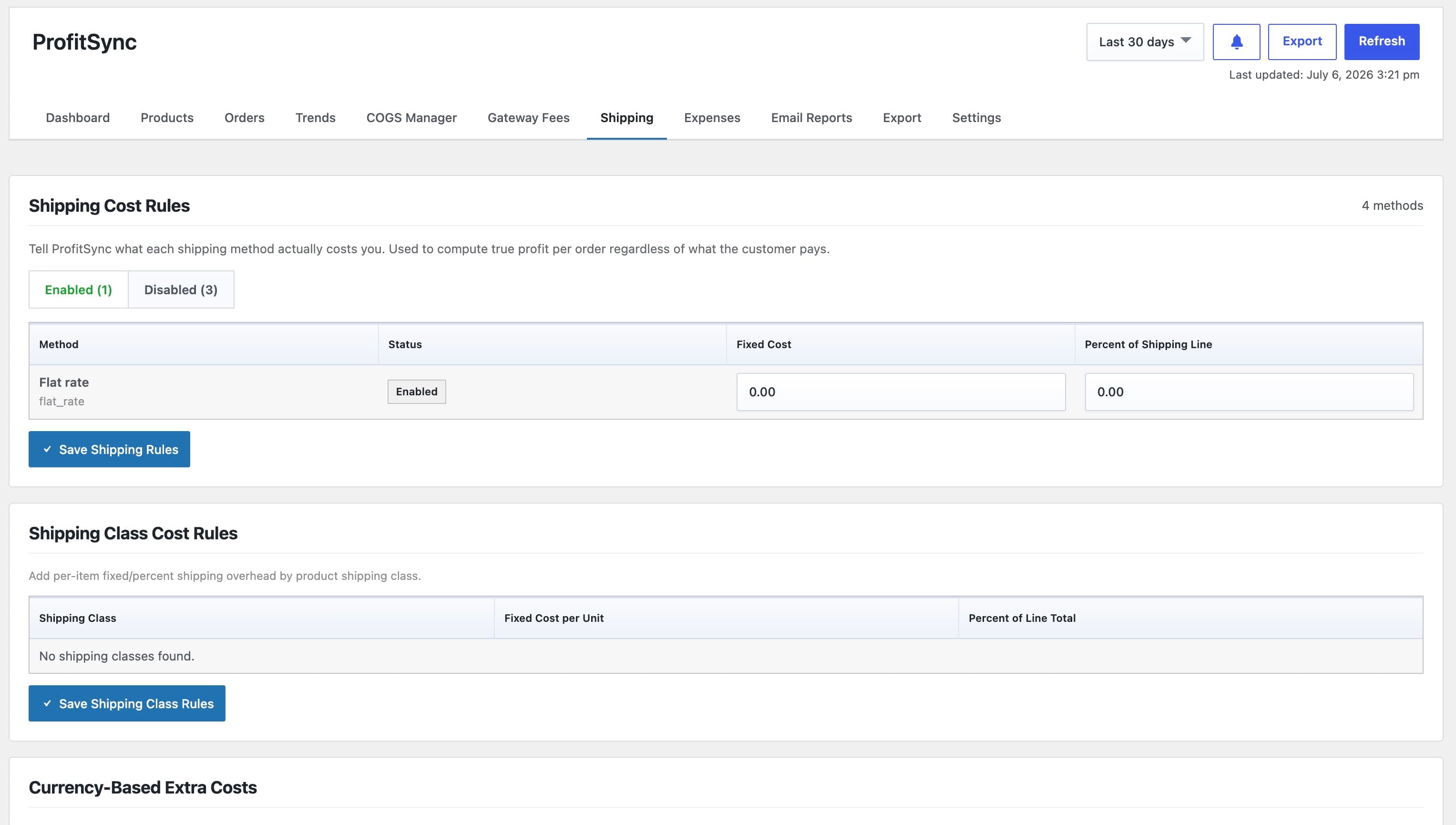Shipping Cost Rules and Shipping Class Cost Rules.